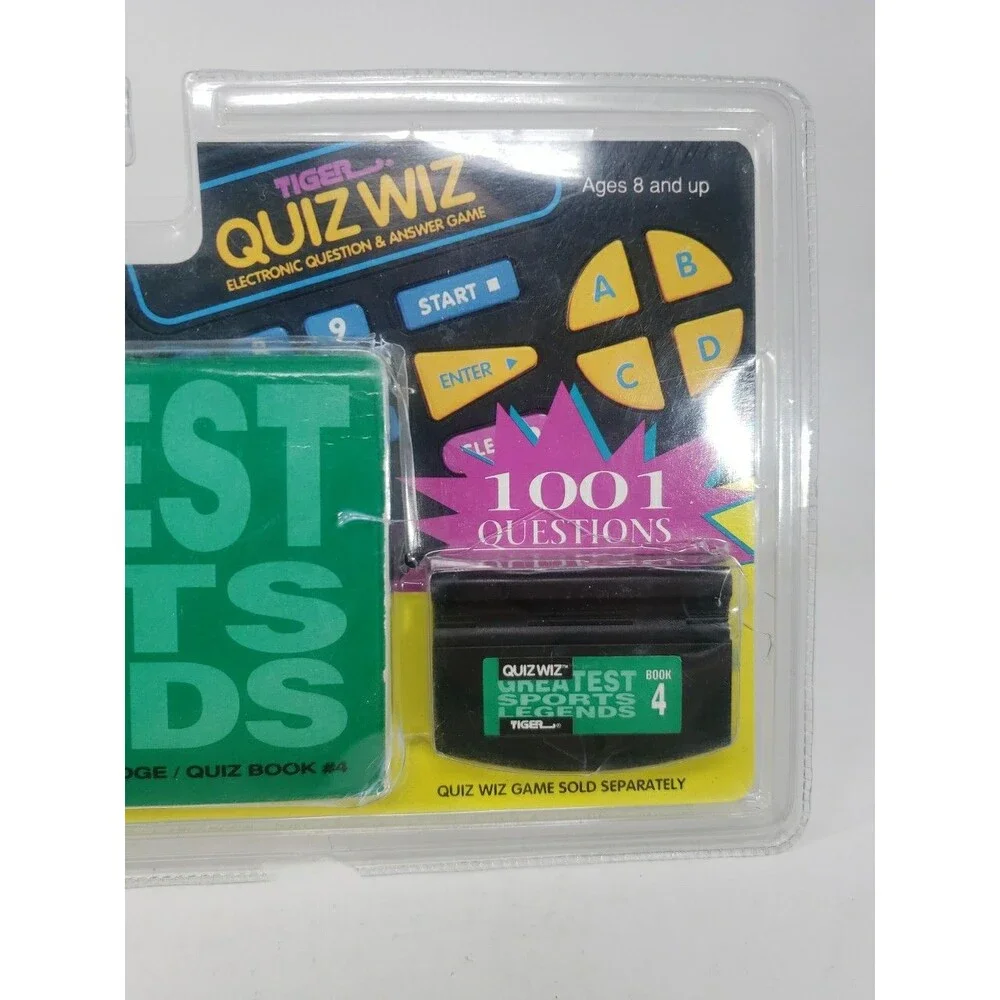VTG Tiger Quiz Wiz 1001 Questions Greatest Sports Legends Cartridge & Book 4